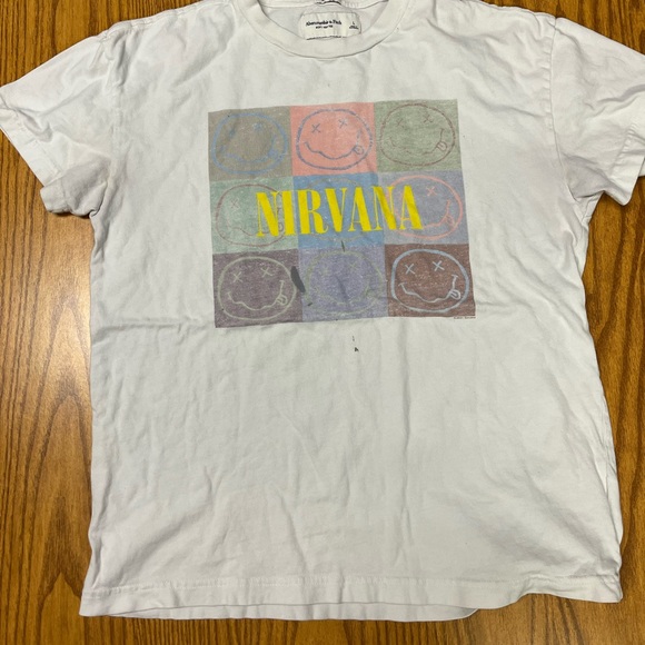 Abercrombie & Fitch Other - Abercrombie & Fitch Retro Inspired Nirvana Band Tee - white, Pink Large